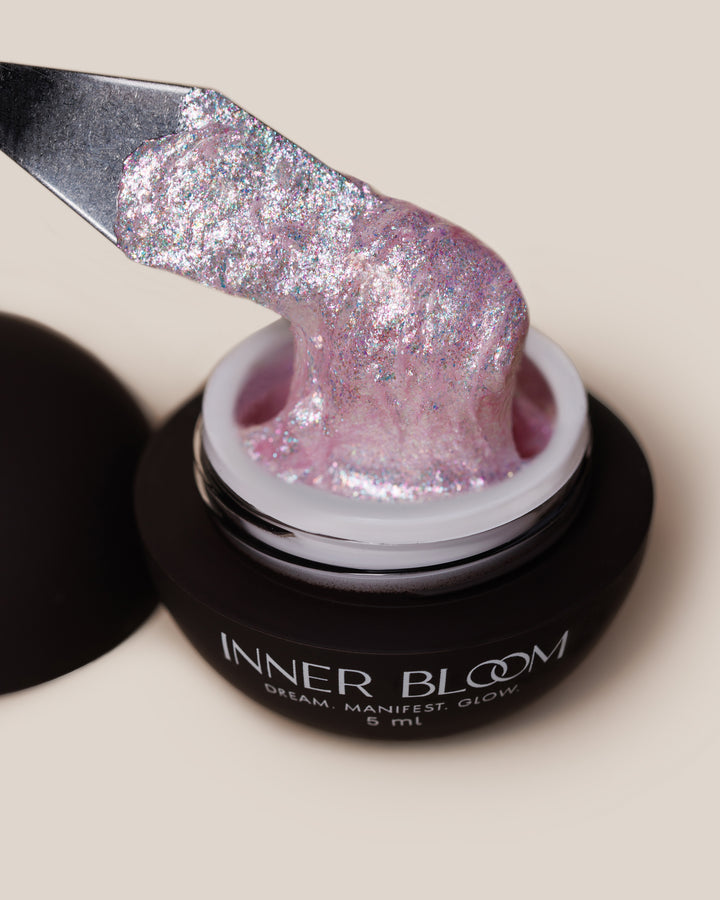 Gel Cosmic Art Fairy Dust Pastel Rose 5 ml – textura pe spatulă